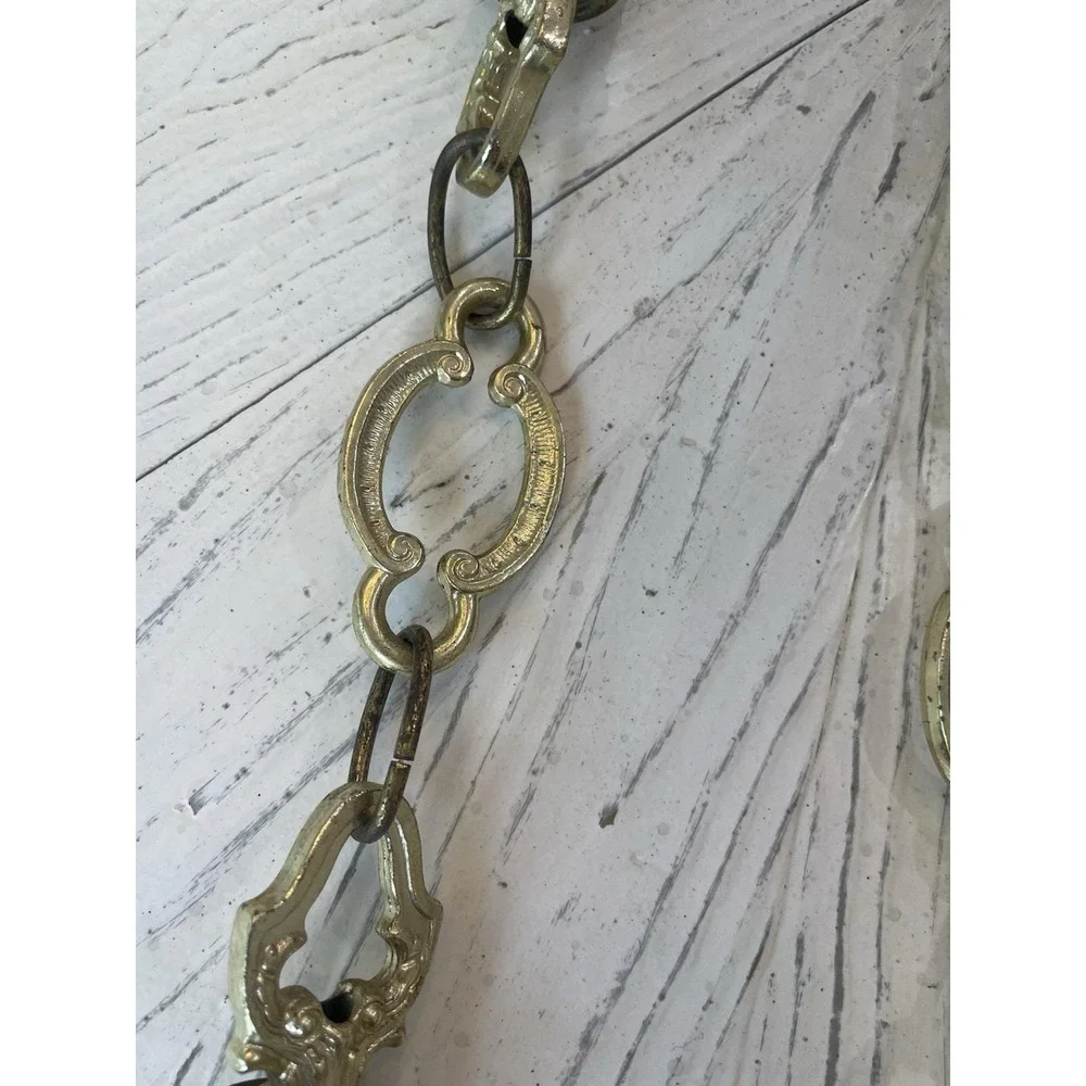 Vtg Filigree Metal Tubes Decorative Chandelier Swag Lamp Replacement Chain 8 ft